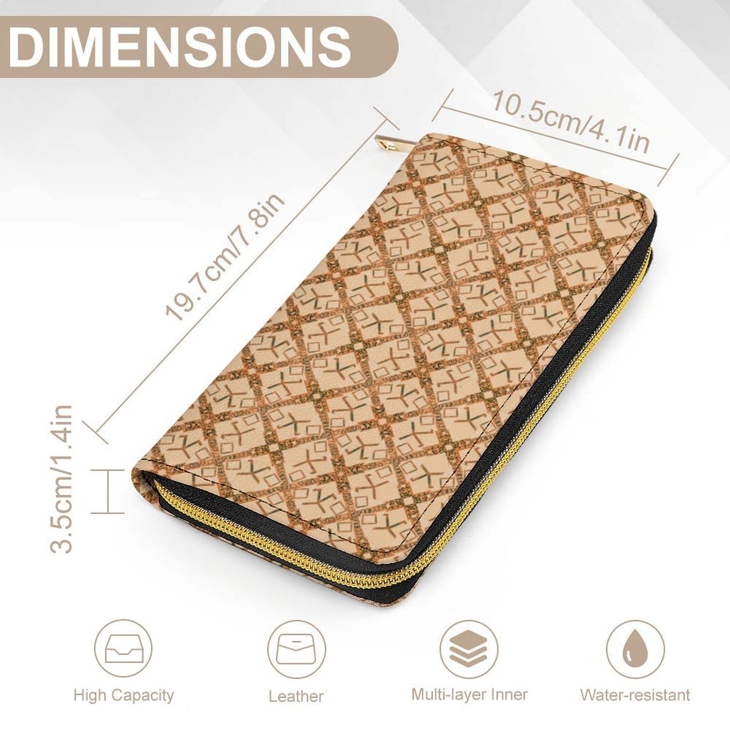 Leather Wallet with Zipper