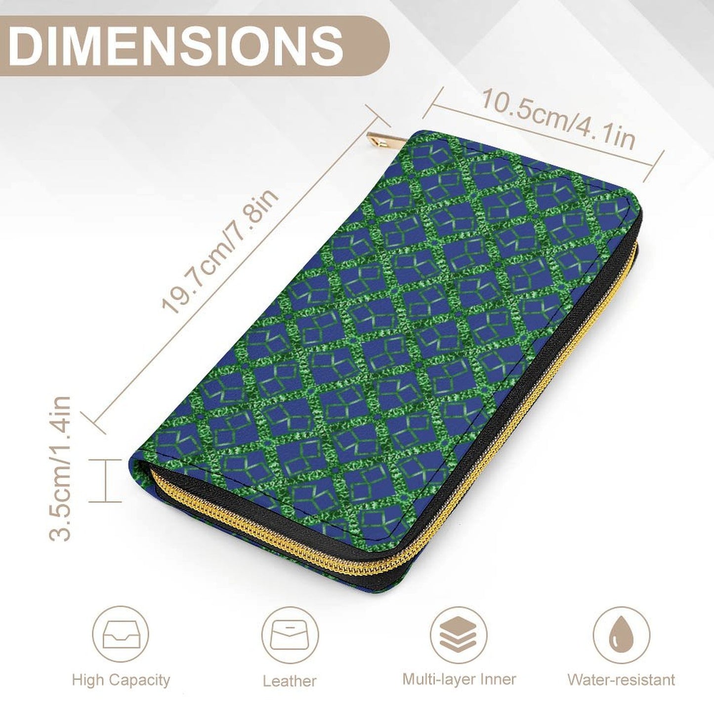 Leather Wallet with Zipper