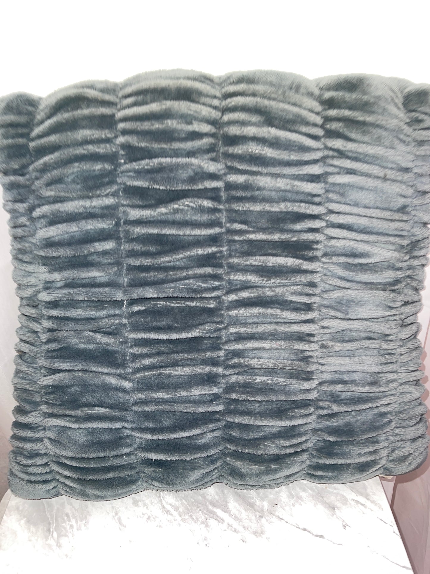 RENTAL GRAY BLUE VELVET RUCHE PILLOWS