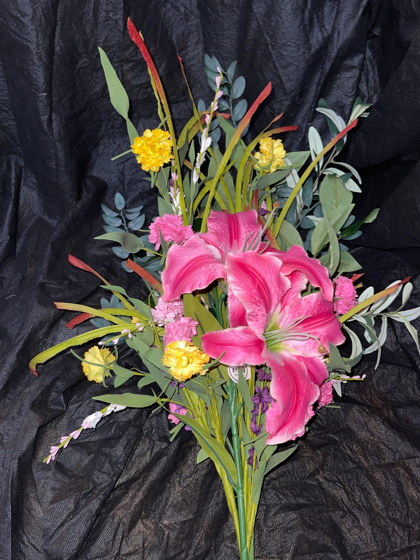 RENTAL FLOWERS BRIDAL BOUQUET LILIES PINK EUCALYPTUS