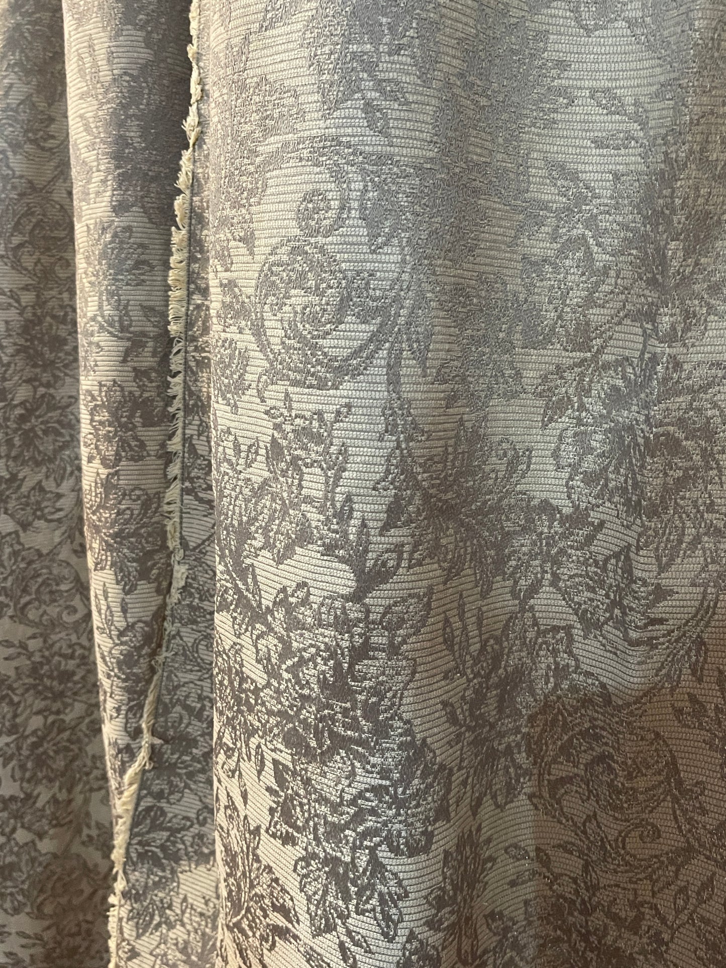 CURTAIN RENTAL TAN BEIGE GOLD BROCADE SATIN FLORAL BRIDGERTON FABRIC FRENCH VICTORIAN