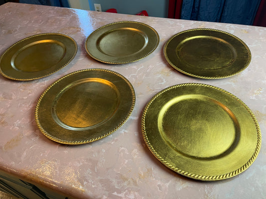 RENTAL TABLE GOLD GILT CLASSIC BEADED ORNATE PLATE CHARGER