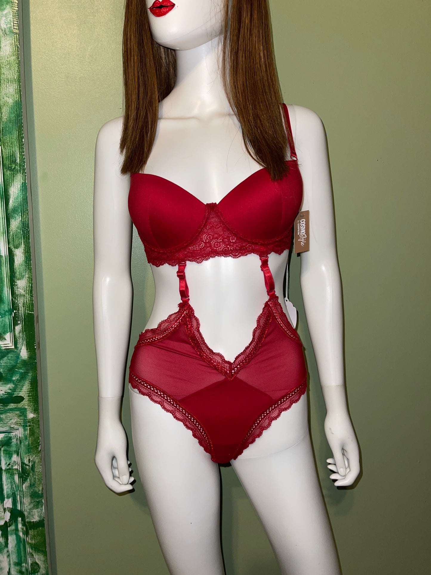 BUY NOW - RED LACE LINGERIE FRENCH CUTOUT GARTER