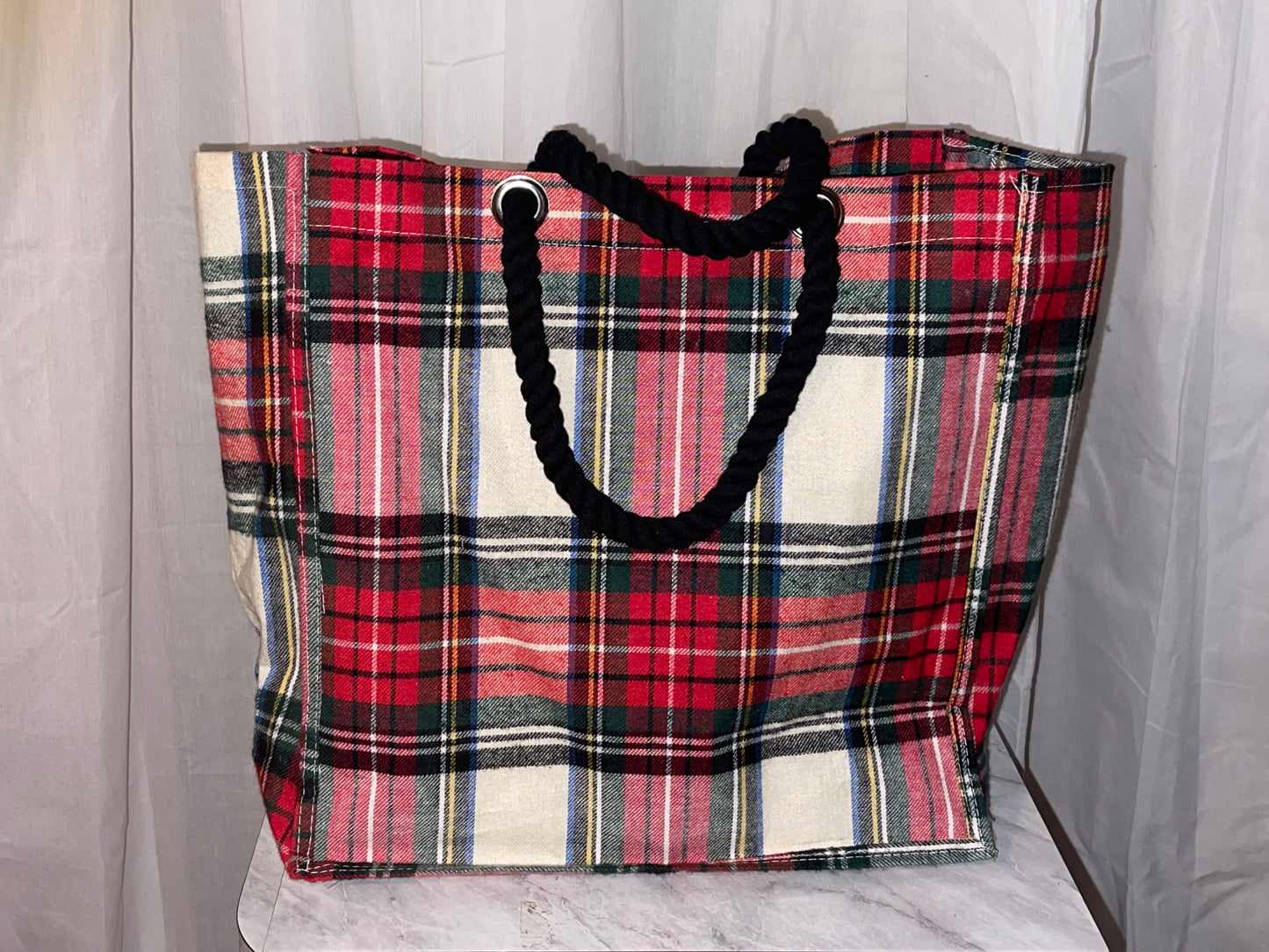 RENTAL HOLIDAY PLAID WOOL WINE BAG