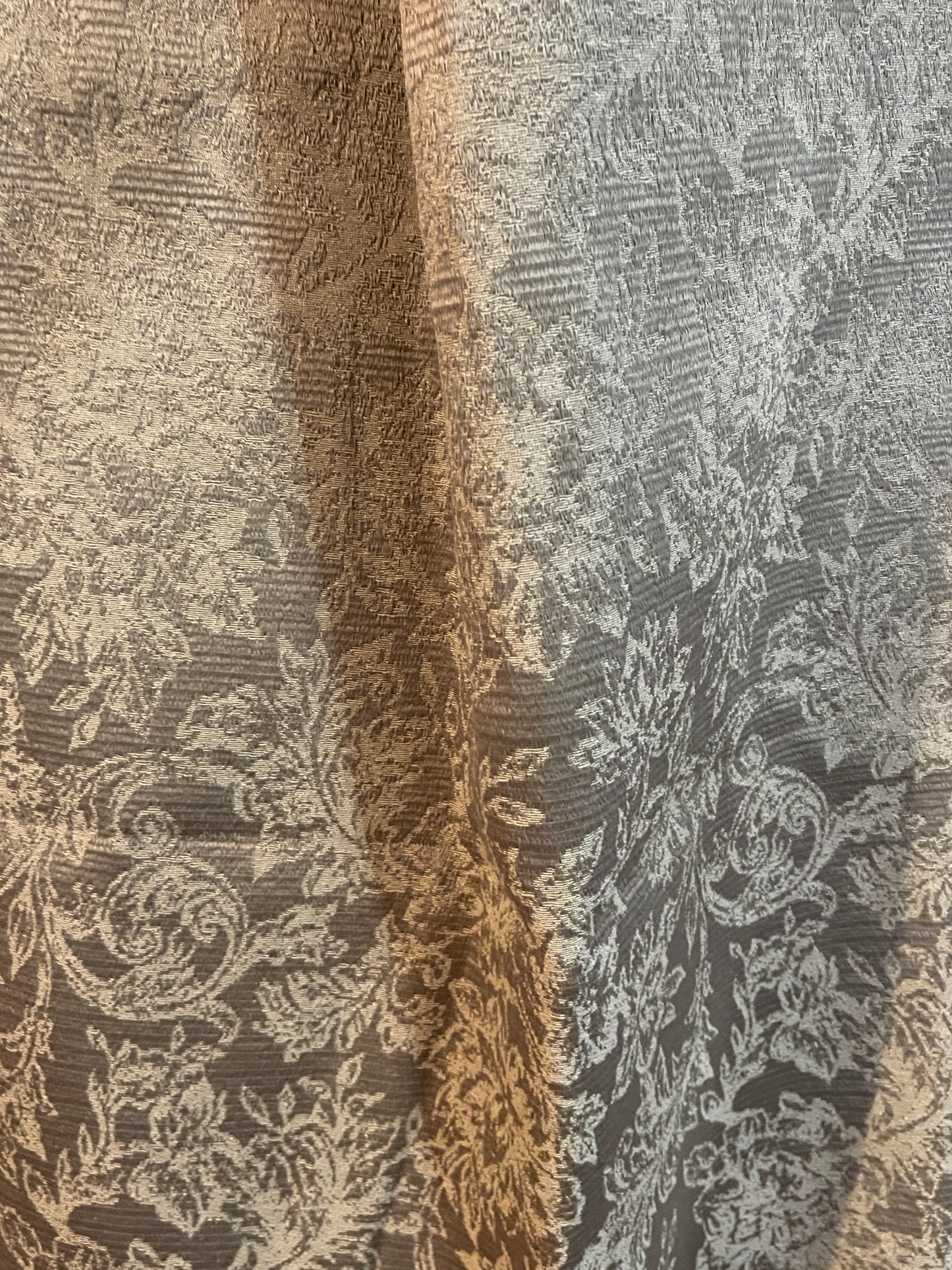 CURTAIN RENTAL TAN BEIGE GOLD BROCADE SATIN FLORAL BRIDGERTON FABRIC FRENCH VICTORIAN