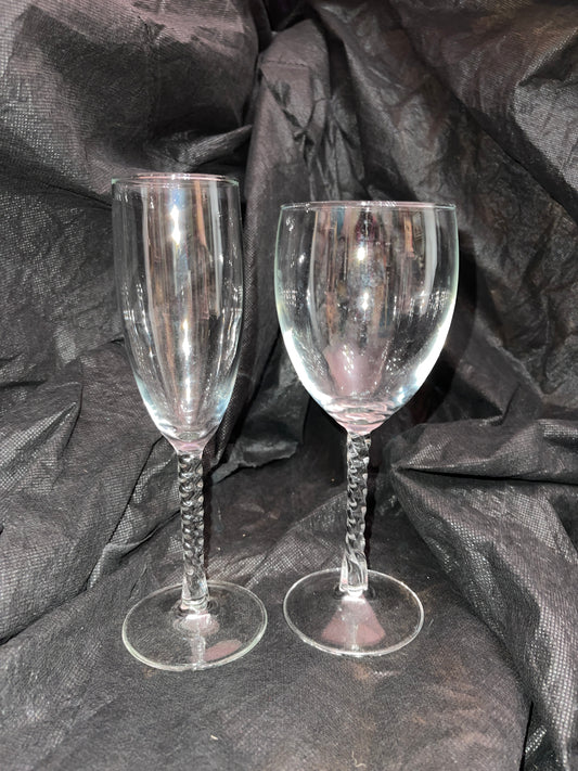 Stemware RENTAL WINE CHAMPAGNE GLASSES TWISTED STEM BARWARE