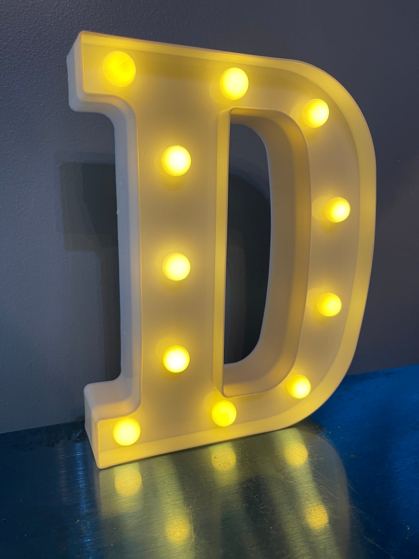 White Letter “D” lighted WEEKLY RENTAL