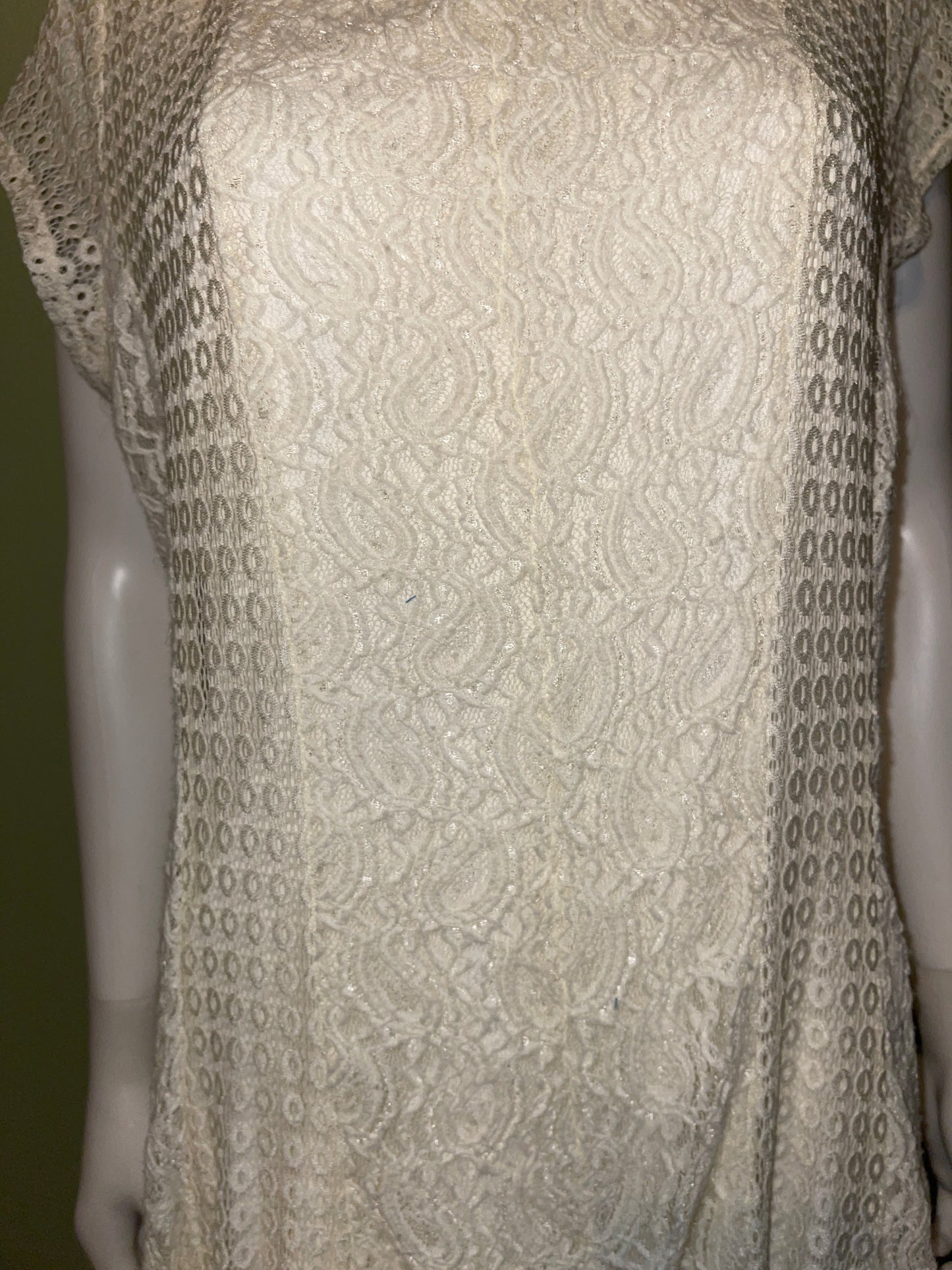 DRESS RENTAL LACE WHITE CREAM 1X  PLUS XXL XL