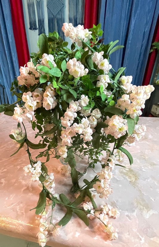 RENTAL BRIDAL BOUQUET GREENERY TINY ROSES RED PINK