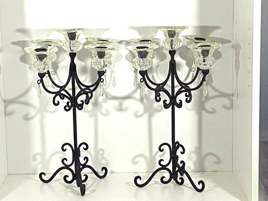 Rental CAST IRON GLASS CANDLESBRAS