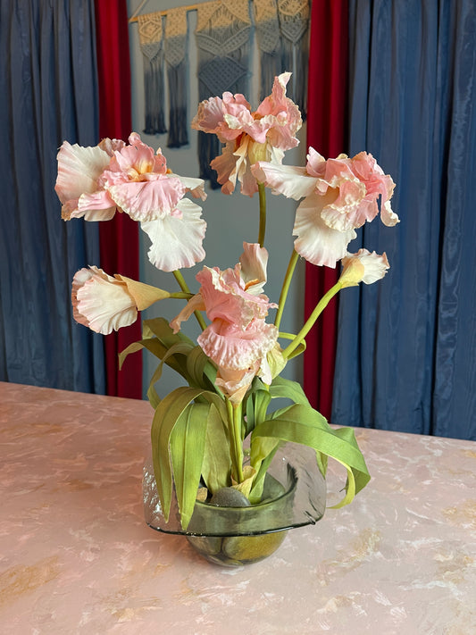 FLORAL RENTAL FLOWERS PINK GLASS BOWL WEDDING