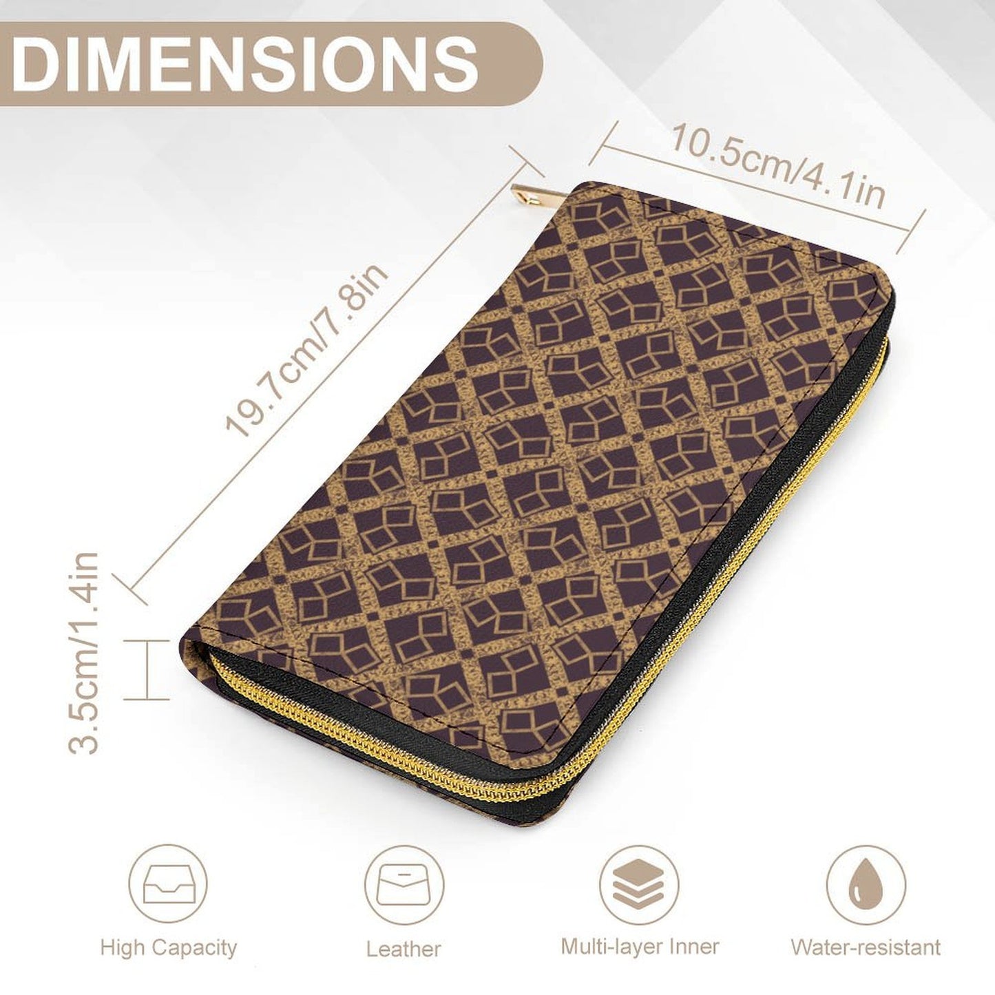 Leather Wallet with Zipper