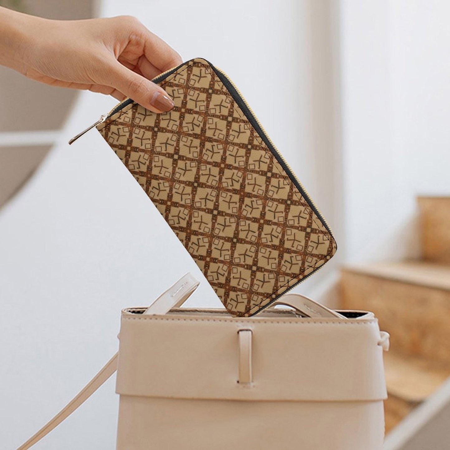 Leather Wallet with Zipper