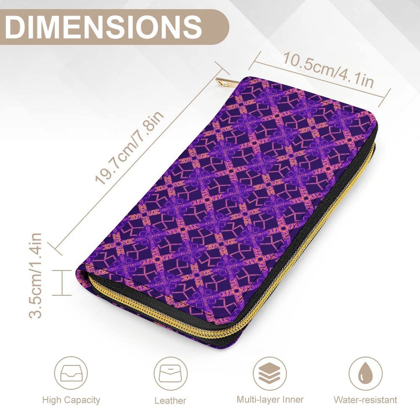 Leather Wallet with Zipper