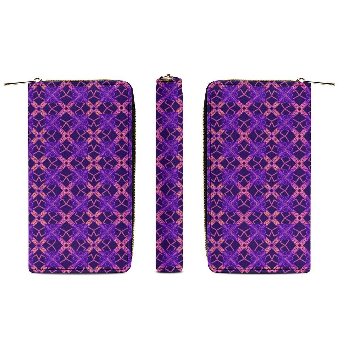 Leather Wallet with Zipper