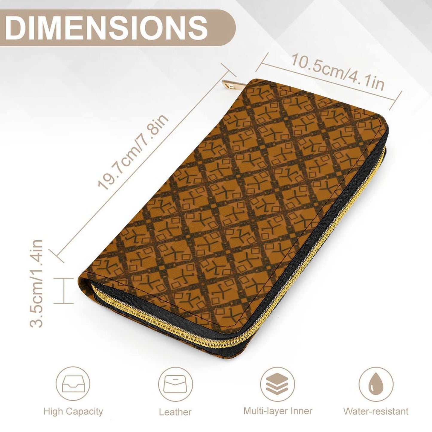 Leather Wallet with Zipper