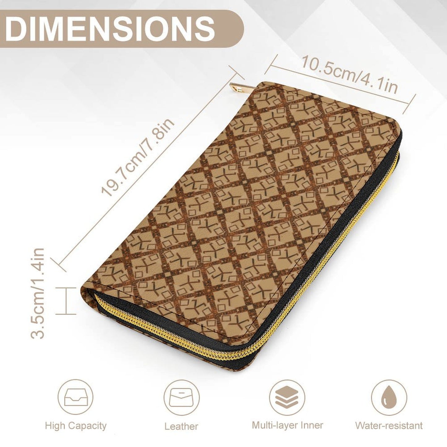 Leather Wallet with Zipper
