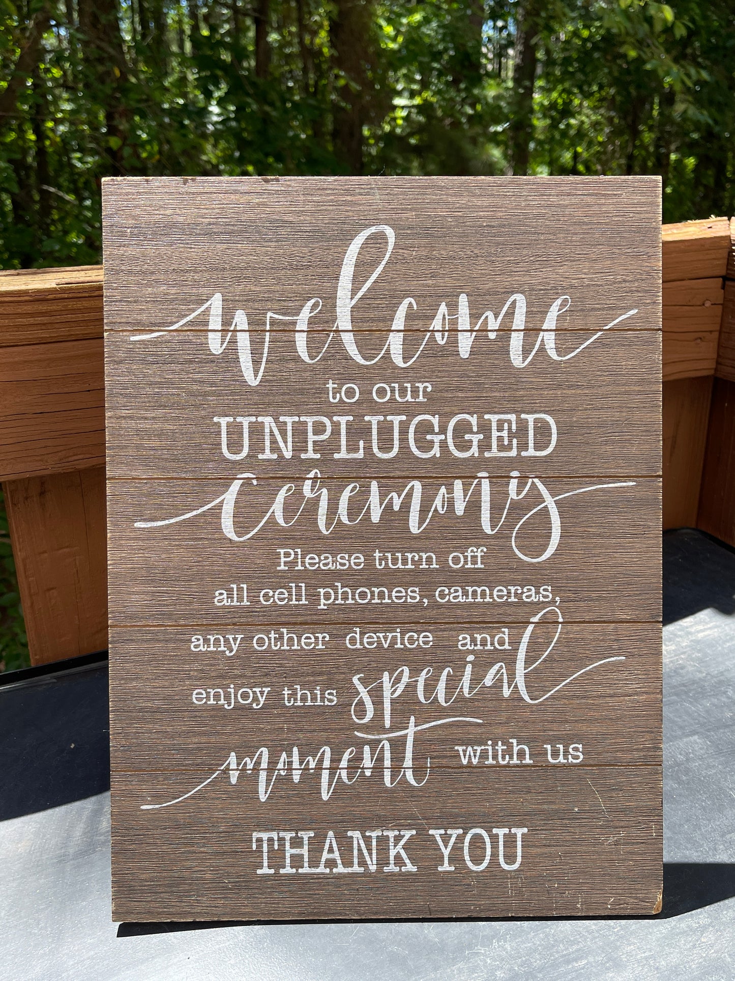 SIGN RENTALWEDDING UNPLUGGED CEREMONY WOOD