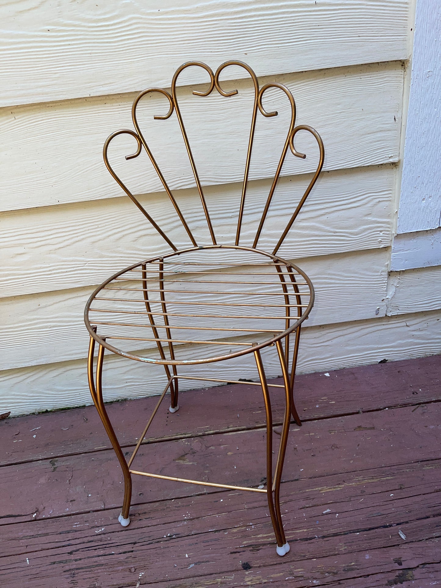 CHAIR GOLD METAL STOOL VANITY