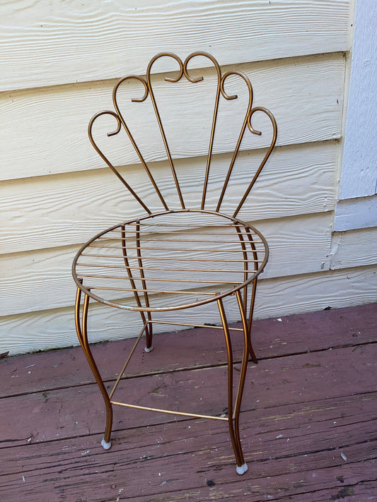 CHAIR GOLD METAL STOOL VANITY