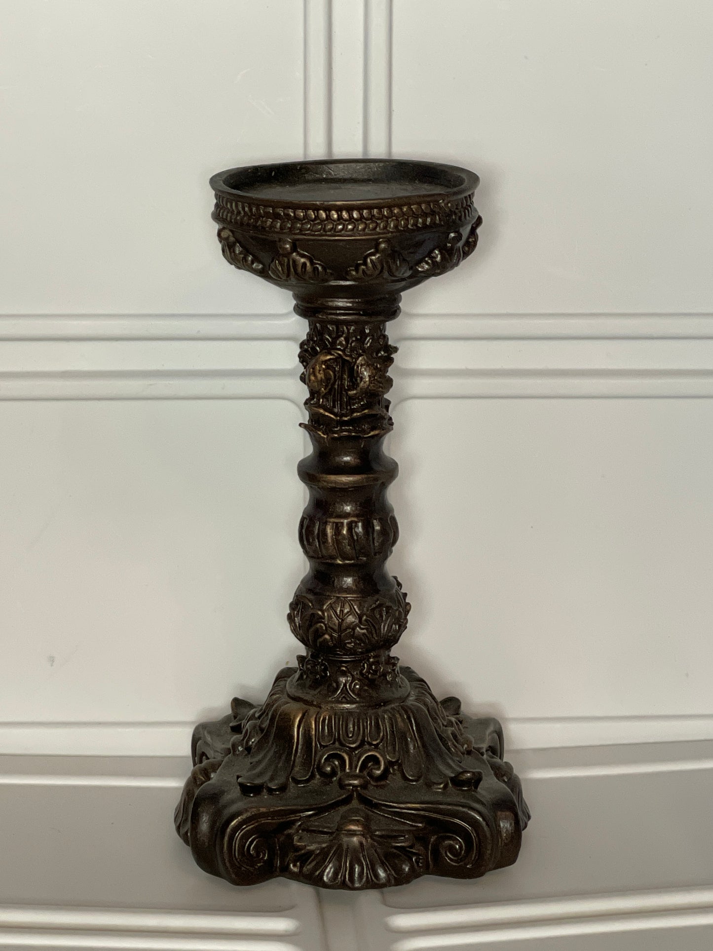 UNITY CANDLE RENTAL FRENCH VICTORIAN ORNATE CANDLE HOLDER BRONZE GOLD