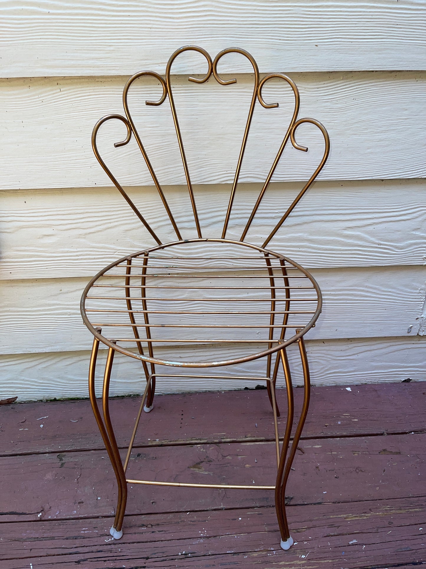 CHAIR GOLD METAL STOOL VANITY