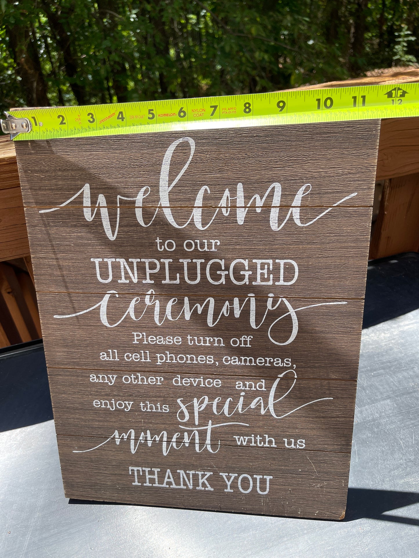 SIGN RENTALWEDDING UNPLUGGED CEREMONY WOOD