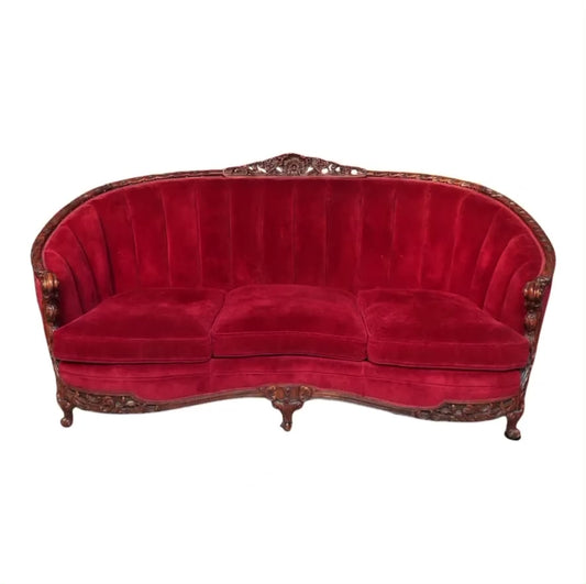 RENTAL ANTIQUE French Rococo Velvet Settee Sofa