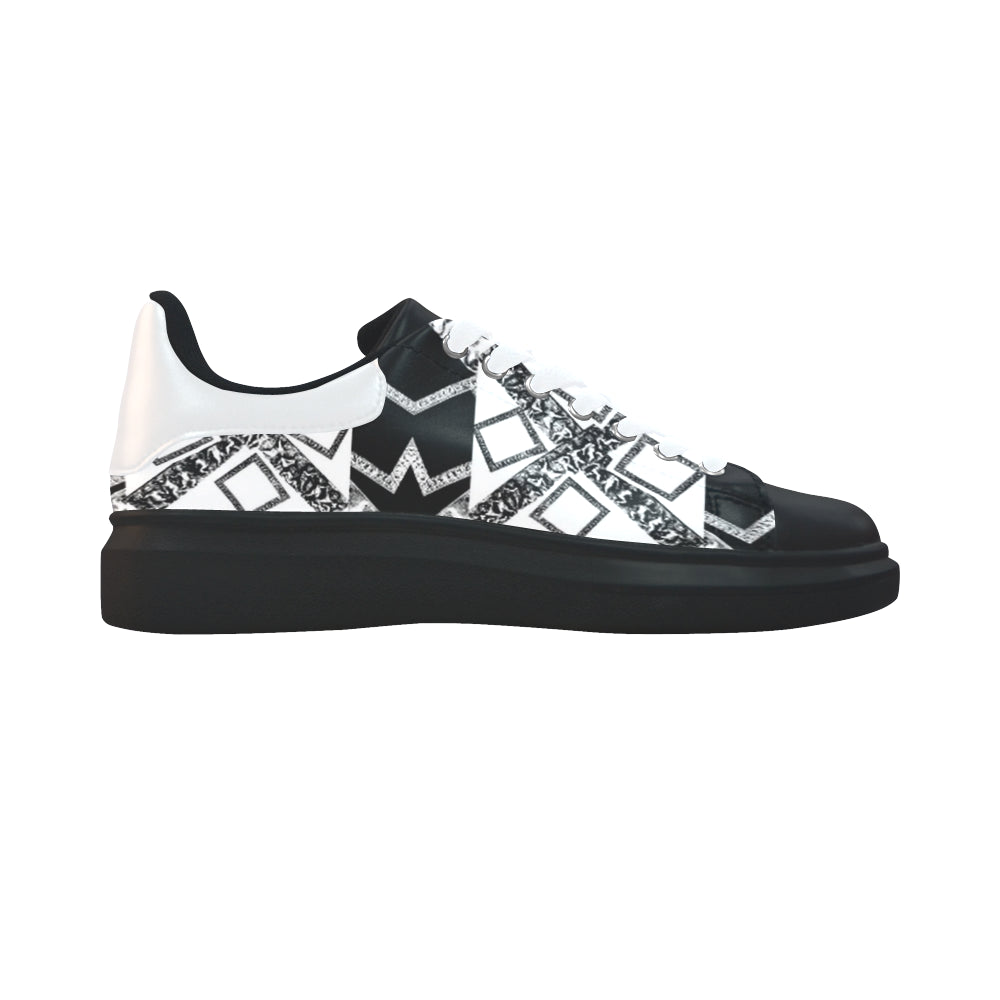 black white premium vip logo 5120x2565 1.2 mb repe Low Top Loafers Womens Shoes (Model 026) e-joyer