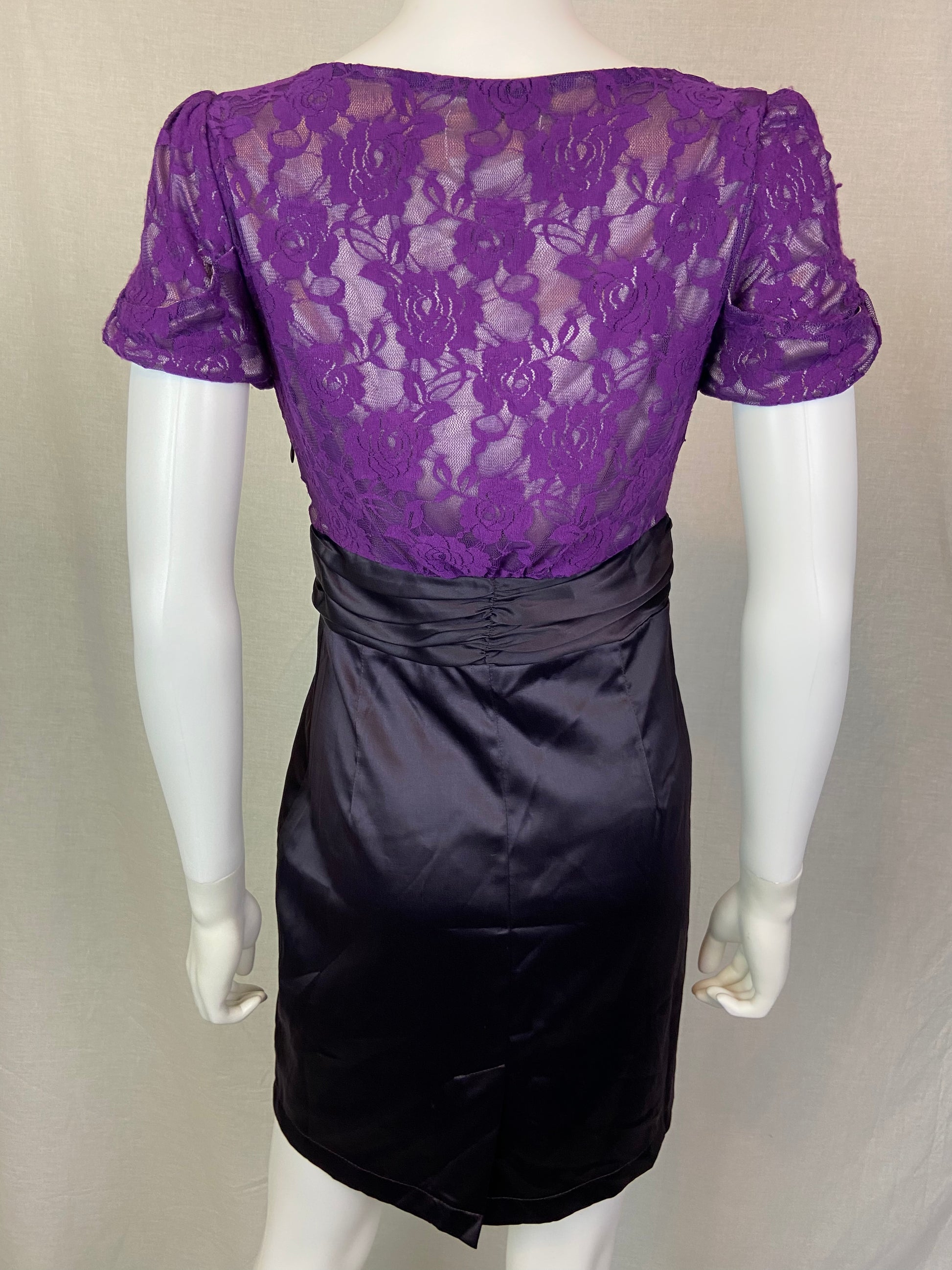 Purple Lace Satin Dress Jr M ABBY ESSIE STUDIOS