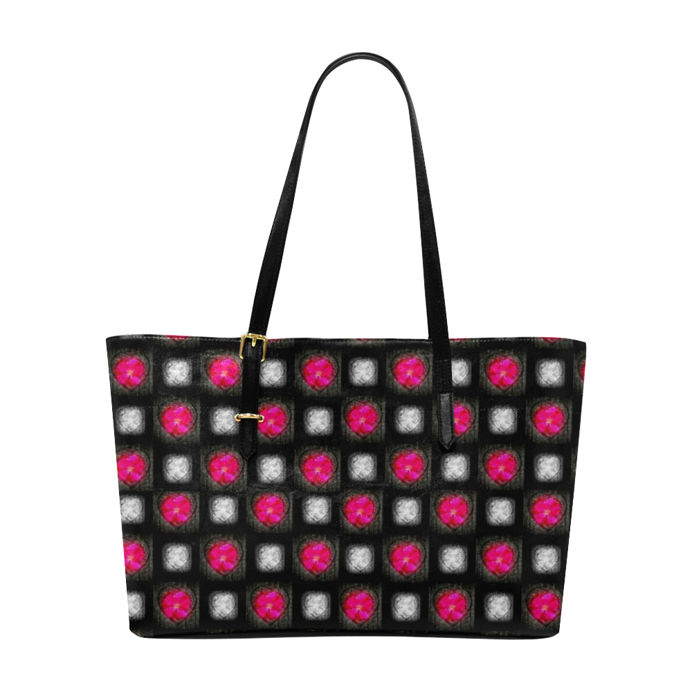 Bling Hearts Classic Leather Tote Bag e-joyer