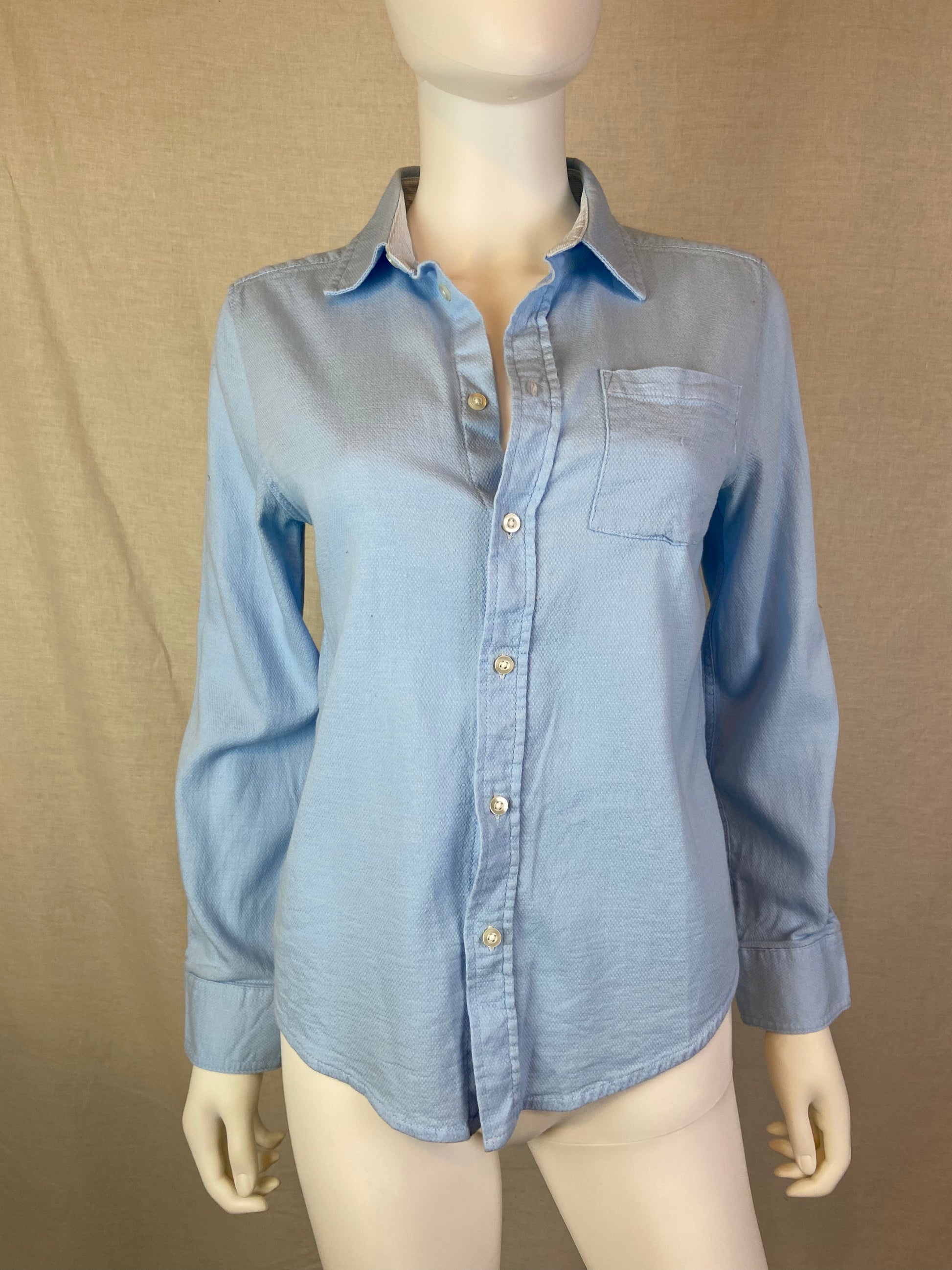 Wonder Nation Light Blue Button Down Shirt Top ABBY ESSIE STUDIOS