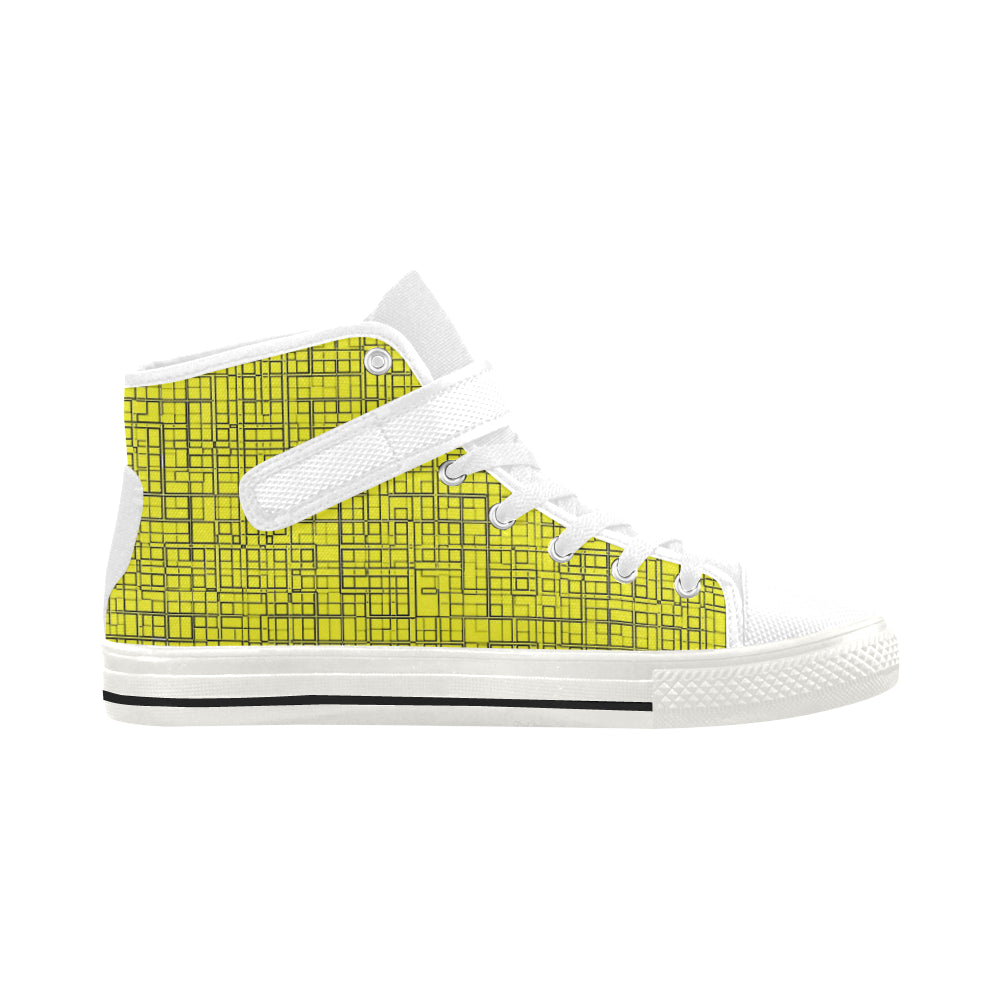 yellow grid 4.4 art Aquila Strap Women's Shoes (Model 1202) e-joyer