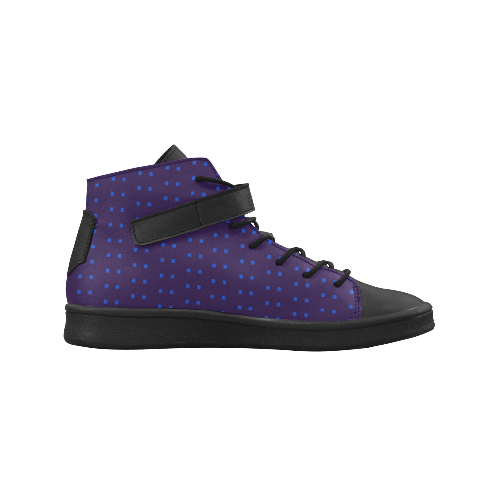 Polka Stripe Leather High Top Shoes e-joyer