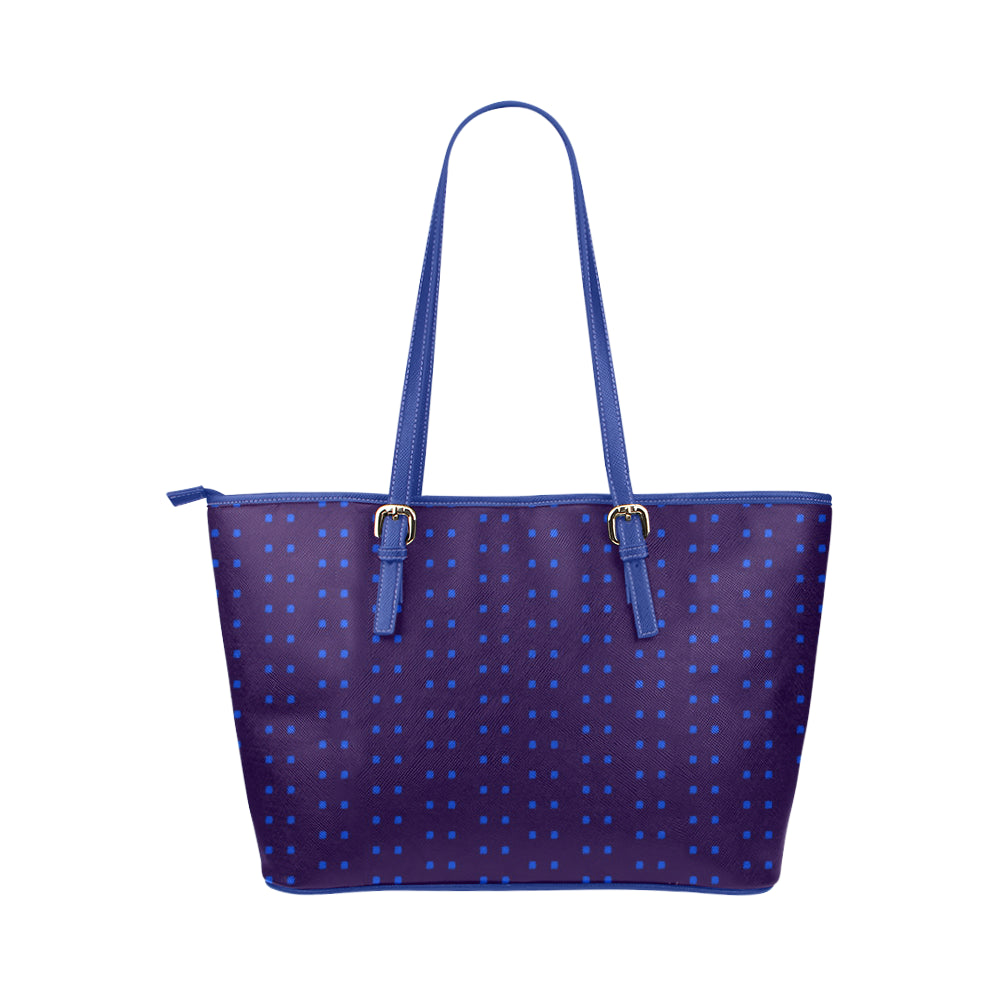 Polka Stripe Jane Leather Tote Bag e-joyer