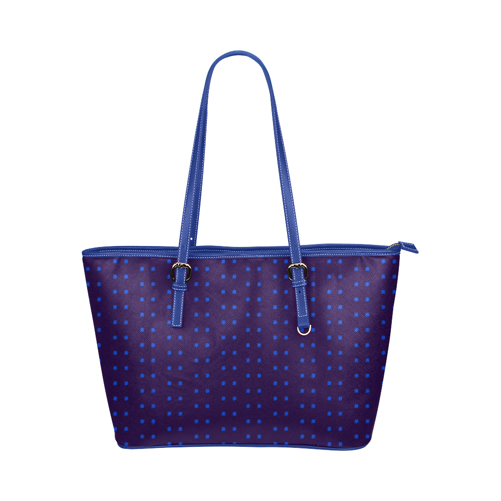 Polka Stripe Jane Leather Tote Bag e-joyer