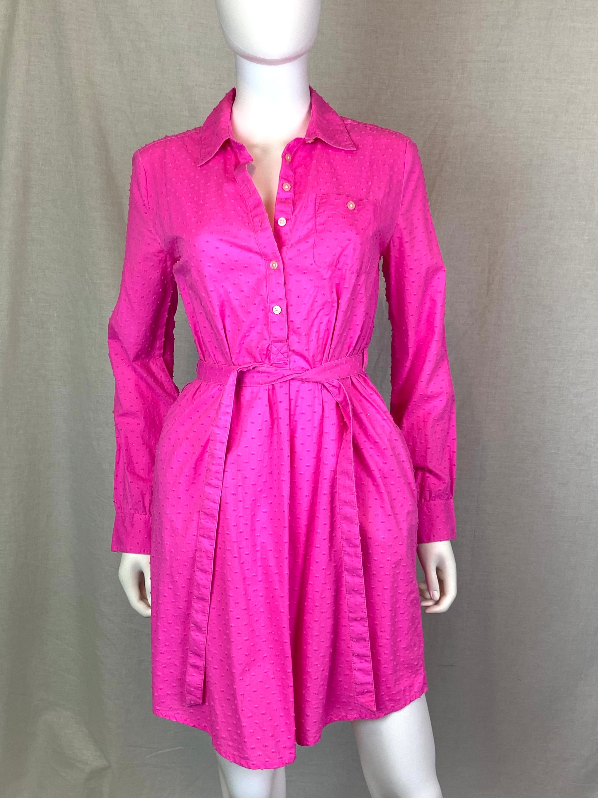 GAP Hot Pink Poplin Shirt Dress XS ABBY ESSIE GAP Hot Pink Poplin Shirt Dress XS ABBY ESSIE