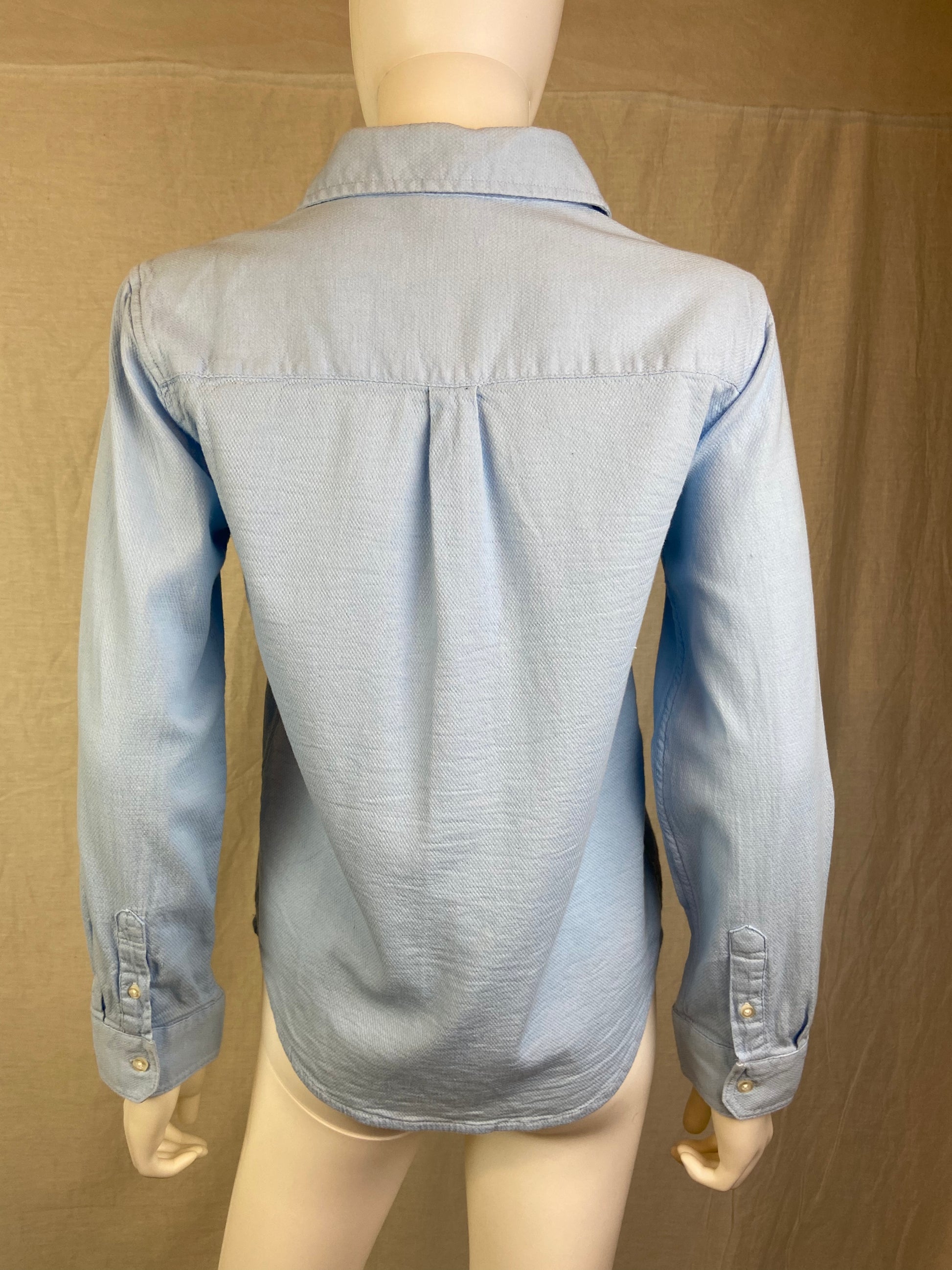 Wonder Nation Light Blue Button Down Shirt Top ABBY ESSIE STUDIOS