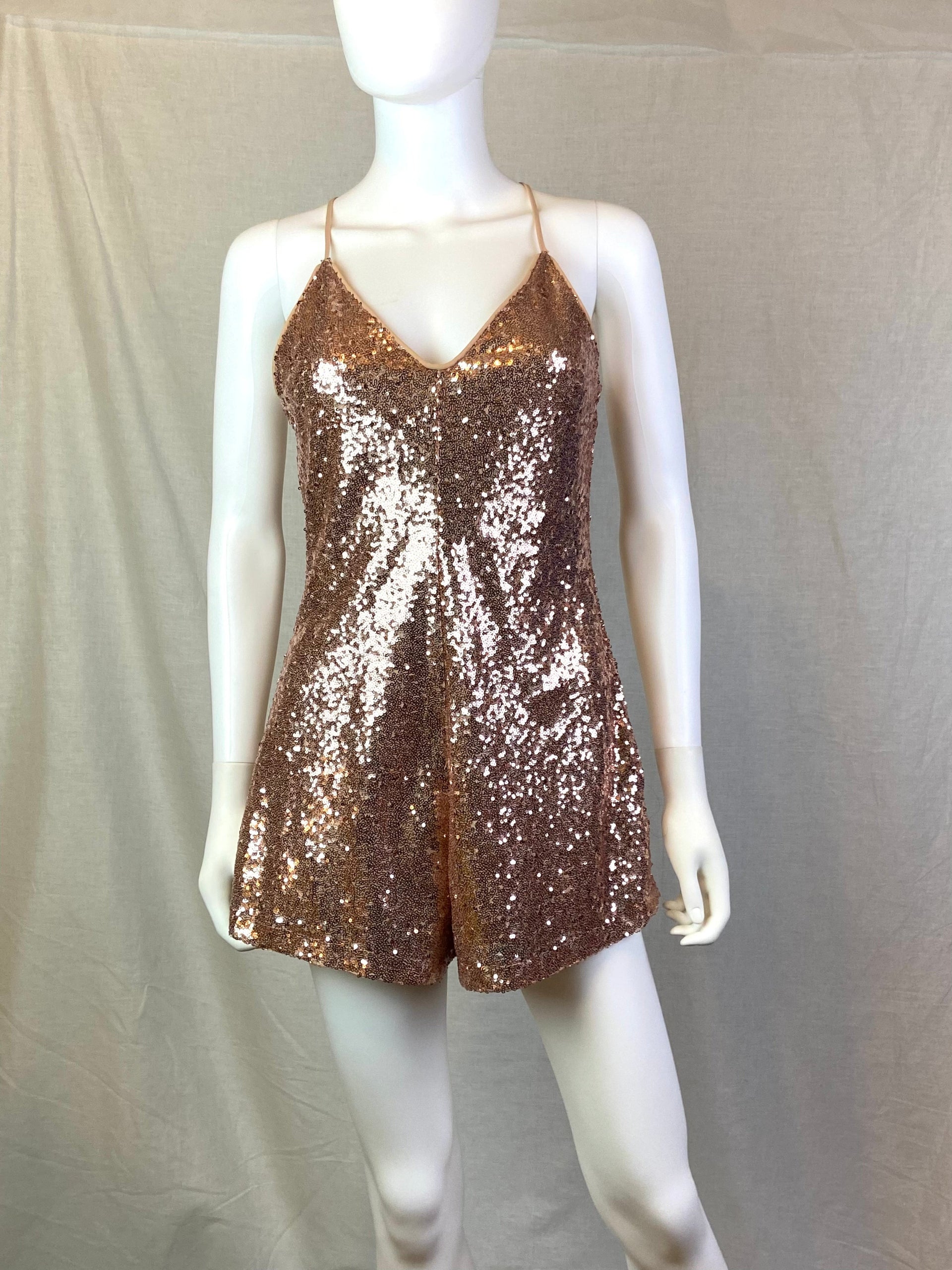 forever 21 rose gold sequin dress Sequined Beaded Maxi Dress PETAL PINK / L main image 1