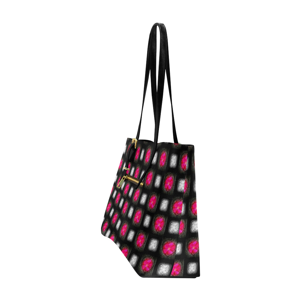 Bling Hearts Classic Leather Tote Bag e-joyer