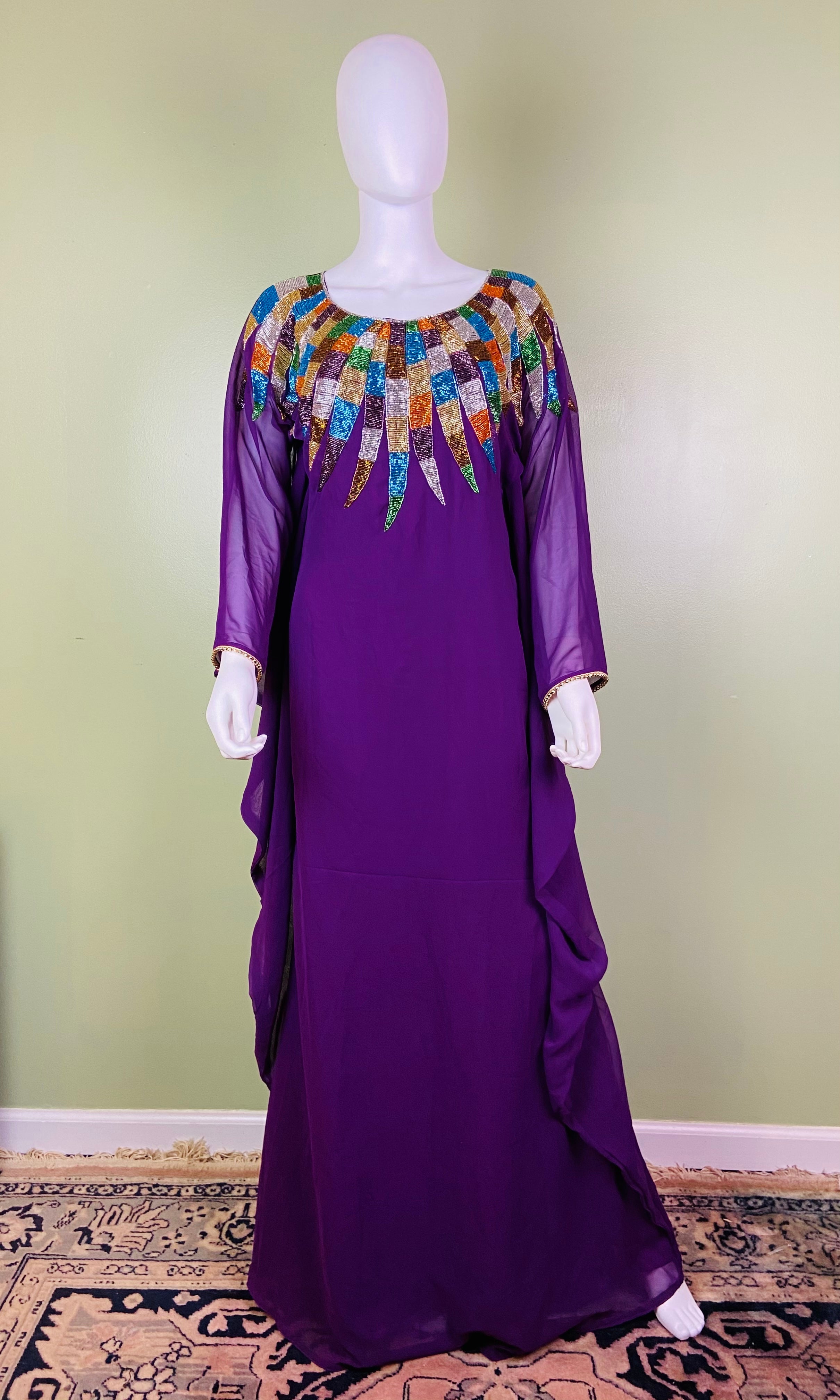 Purple caftan shops dress