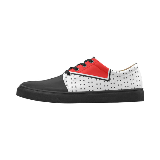 red collar polka dot Cygnus Pointed Toe Women's Shoes (Model 303) e-joyer