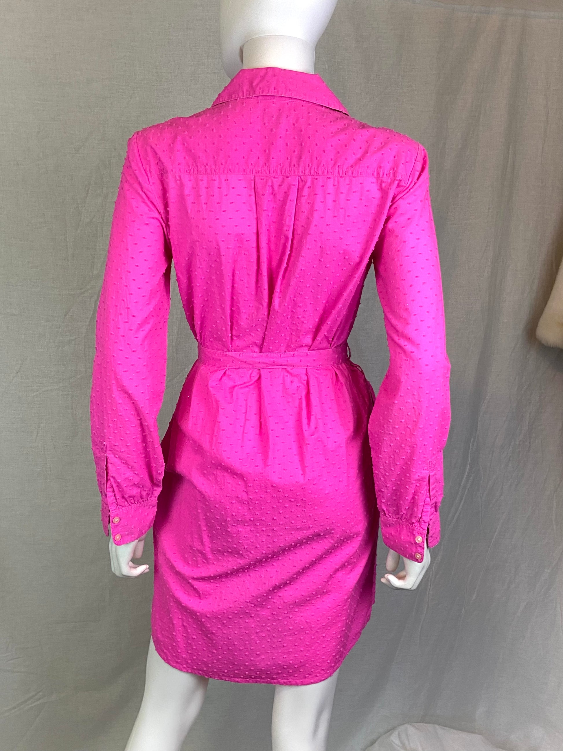GAP Hot Pink Poplin Shirt Dress XS ABBY ESSIE GAP Hot Pink Poplin Shirt Dress XS ABBY ESSIE