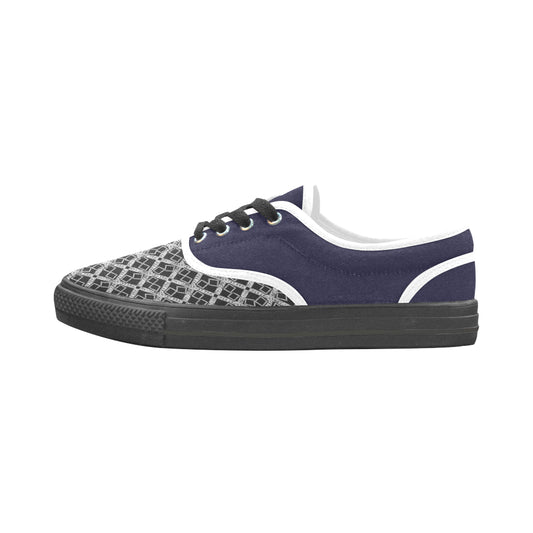 white trim Aries Women's Canvas Shoes (Model 029) e-joyer