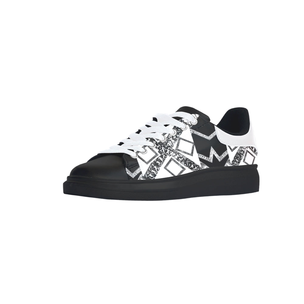 black white premium vip logo 5120x2565 1.2 mb repe Low Top Loafers Womens Shoes (Model 026) e-joyer