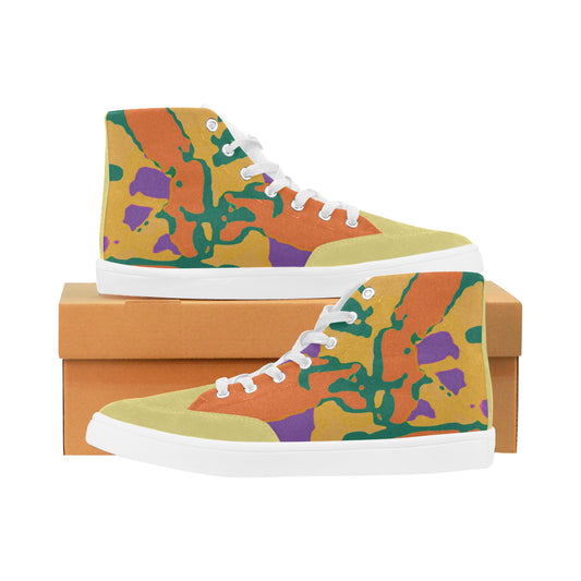 Suede Canvas High Top Sneaker 3805-22 Herdsman High Top Shoes for Women (Model 038) e-joyer