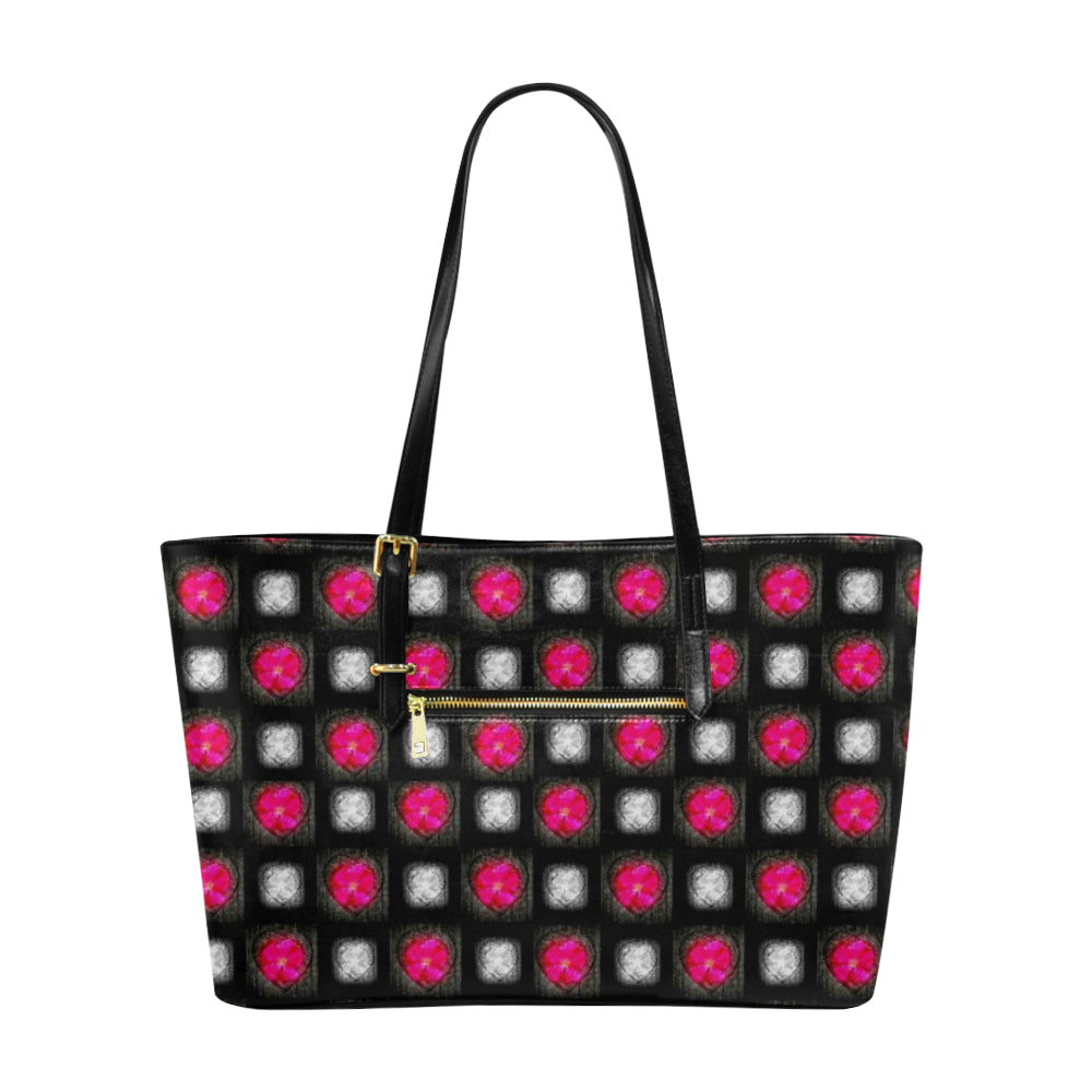 Bling Hearts Classic Leather Tote Bag e-joyer