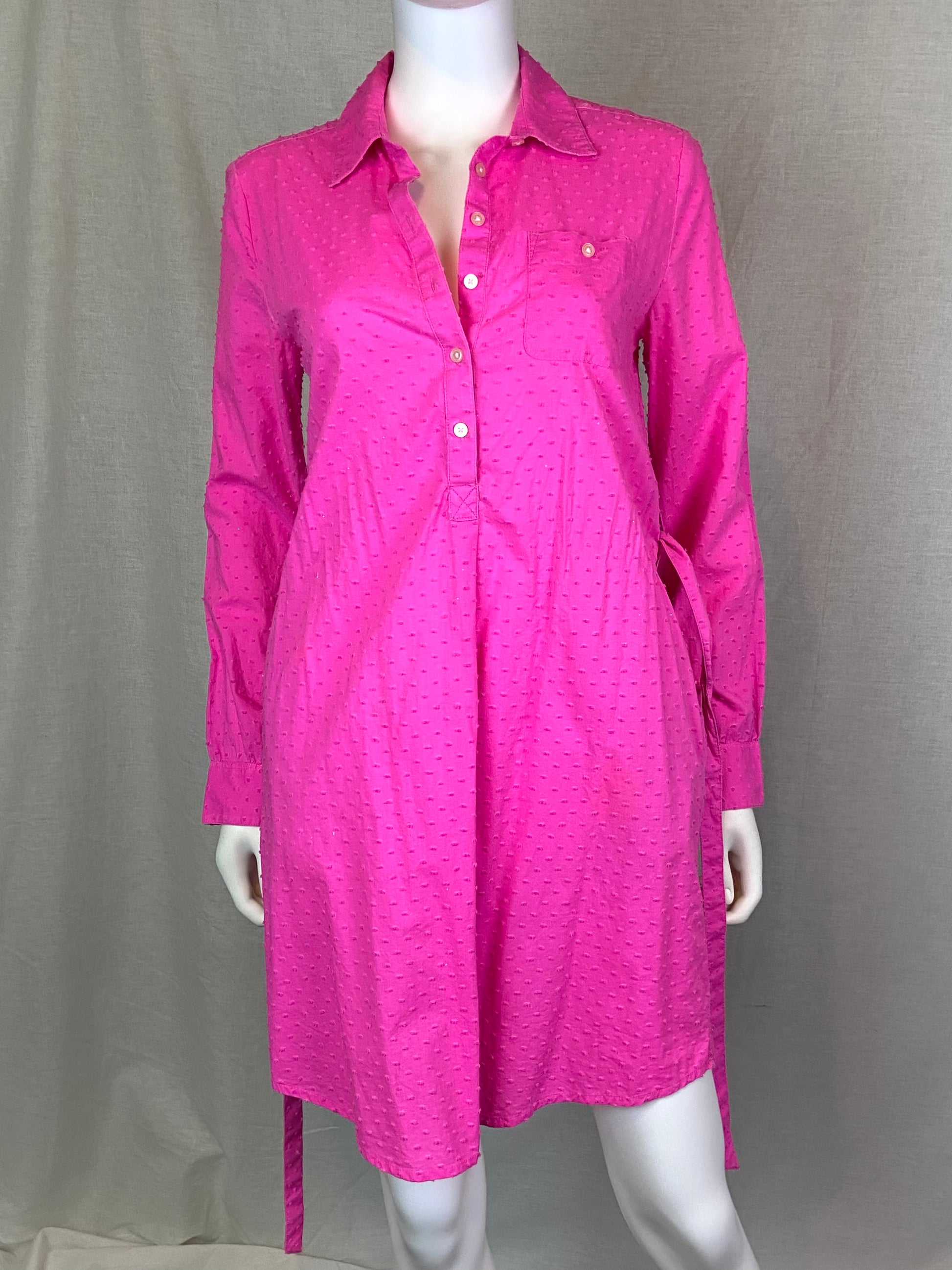GAP Hot Pink Poplin Shirt Dress XS ABBY ESSIE GAP Hot Pink Poplin Shirt Dress XS ABBY ESSIE